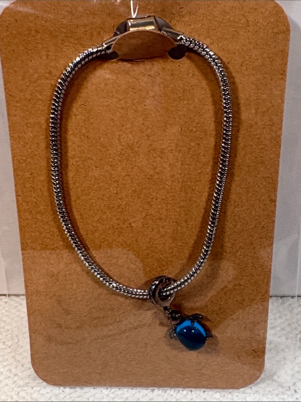 Othr Silver-Tone Bracelet with Blue Turtle Charm